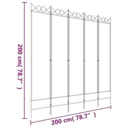 Berkfield Home 5-Panel Room Divider Anthracite 200x200 cm Fabric in Charcoal - thumbnail 8
