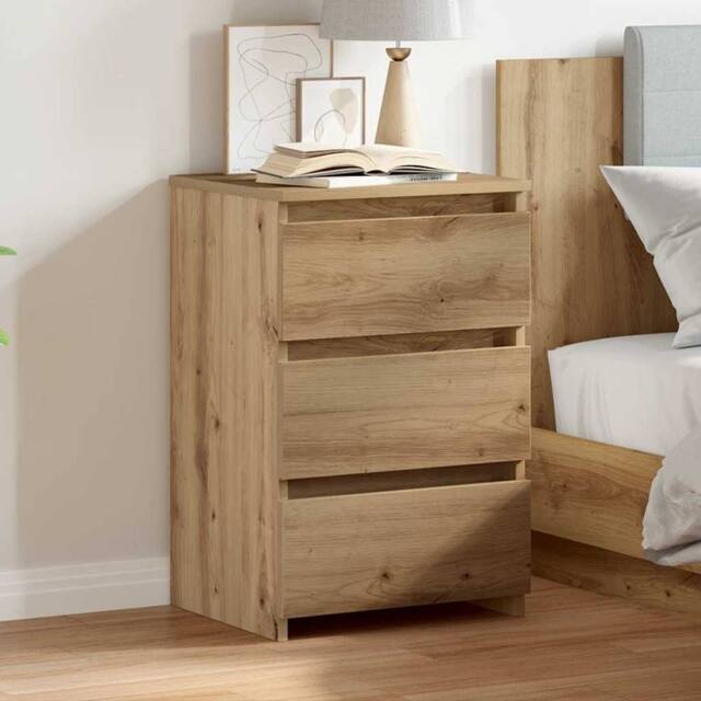 Berkfield Home Elegant Bedside Cabinet Artisan Oak 40x35x62.5 cm Engineered Wood in Brown - image 1