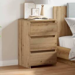 Berkfield Home Elegant Bedside Cabinet Artisan Oak 40x35x62.5 cm Engineered Wood in Brown - thumbnail 1
