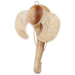 Wyld and Coco Natural Rattan Elephant Wall Art Handmade Modern Decor - thumbnail 5
