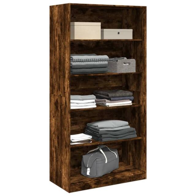 Berkfield Home Wardrobe Smoked Oak 100x50x200 cm Engineered Wood in Brown - Size: 100 x 50 x 200 cm - image 1