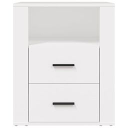Berkfield Home Bedside Cabinet White 50x36x60 cm Engineered Wood - Size: 50 x 36 x 60 cm - thumbnail 6