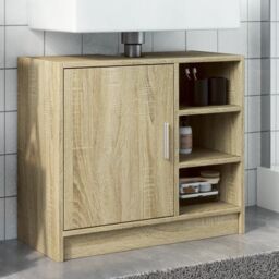 Berkfield Home Sink Cabinet Sonoma Oak 63x29x55 cm Engineered Wood in Brown - Size: 63 x 29 x 55 cm - thumbnail 1