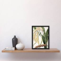 "Artery8 New Zealand Perching Lily Flower Plant Featon Framed Wall Art Print in Beige - Size: W12"" x H16""" - thumbnail 4