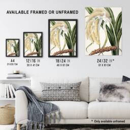 "Artery8 New Zealand Perching Lily Flower Plant Featon Framed Wall Art Print in Beige - Size: W12"" x H16""" - thumbnail 3