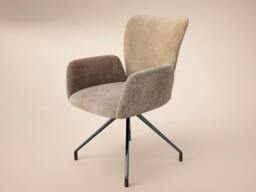 Solace+Co Kora Mocha Swivel Dining Chair Set of 2 in Brown - thumbnail 3