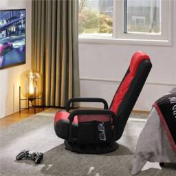 KORVIXA Black/Red Reclining Swivel Floor Gaming Chair - Size: 100 cm x 100 cm - thumbnail 4