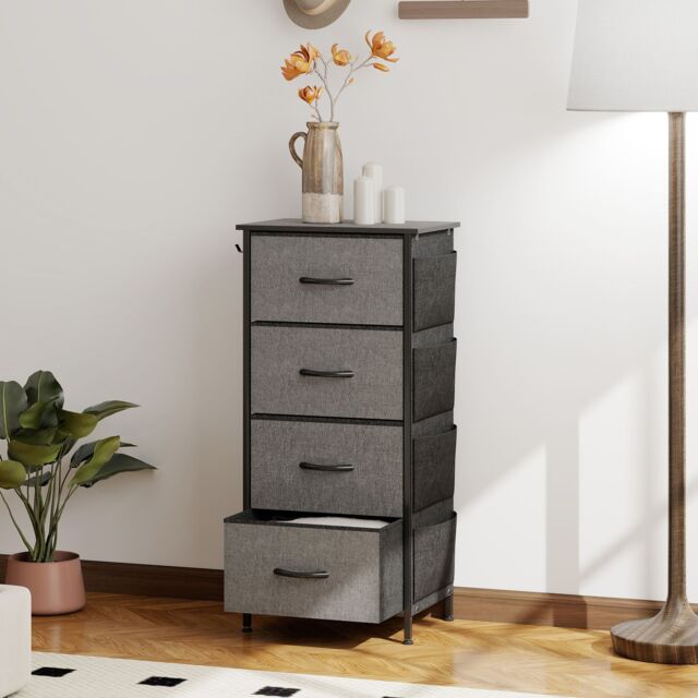 HOMCOM Fabric Chest of Drawers, Drawer Dresser for Bedroom in Dark Grey - Size: XL - image 1