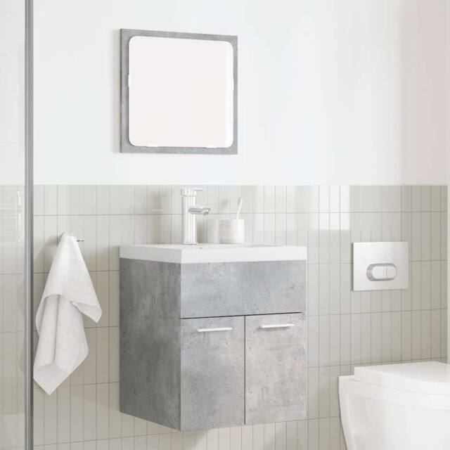 Berkfield Home Spacious 2 Piece Bathroom Furniture Set Concrete Grey Engineered Wood - image 1