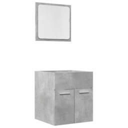 Berkfield Home Spacious 2 Piece Bathroom Furniture Set Concrete Grey Engineered Wood - thumbnail 3