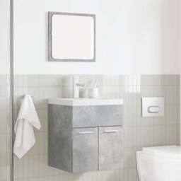 Berkfield Home Spacious 2 Piece Bathroom Furniture Set Concrete Grey Engineered Wood - thumbnail 1