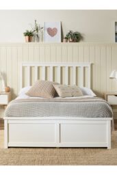 Aspire Wooden Ottoman Storage Bed in White - Size: Super King - thumbnail 3