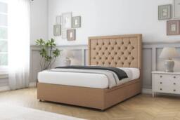 "Sloomy Amberley Naples Divan Bed Base 4 Drawers With 26"" Strutted Headboard & 12"" Matching Footboard in Navy - Size: Small Double" - thumbnail 3