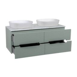 Bathroom Kingdom Monza Green & Grey Fluted Wall Hung Vanity Basin 1200mm - thumbnail 2