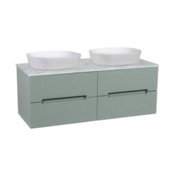 Bathroom Kingdom Monza Green & Grey Fluted Wall Hung Vanity Basin 1200mm - thumbnail 1