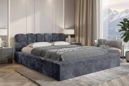 Stratus Interiors Cloud Mini Ambassador Upholstered Bed - Gas Lift Storage in Blue - Size: Super King
