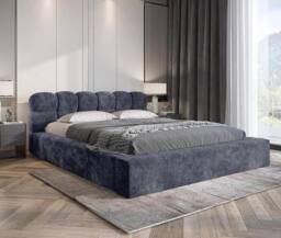 Stratus Interiors Cloud Mini Ambassador Upholstered Bed - Gas Lift Storage in Blue - Size: Super King - thumbnail 2