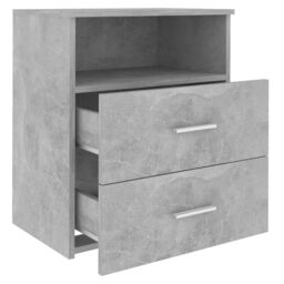 Berkfield Home Bed Cabinets 2 pcs Concrete Grey 50x32x60cm - Size: 50 x 32 x 60 cm - thumbnail 6