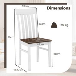Costway Dining Chairs Set of 2 Dining Room Chairs w/Hollowed Backrests in White - thumbnail 2