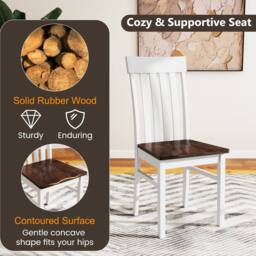 Costway Dining Chairs Set of 2 Dining Room Chairs w/Hollowed Backrests in White - thumbnail 4