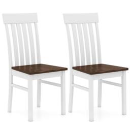 Costway Dining Chairs Set of 2 Dining Room Chairs w/Hollowed Backrests in White - thumbnail 9