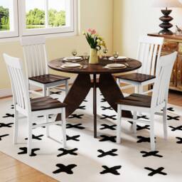 Costway Dining Chairs Set of 2 Dining Room Chairs w/Hollowed Backrests in White - thumbnail 7