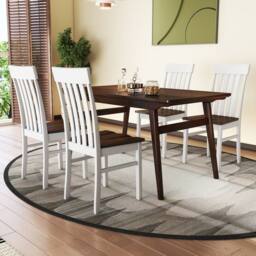 Costway Dining Chairs Set of 2 Dining Room Chairs w/Hollowed Backrests in White - thumbnail 5