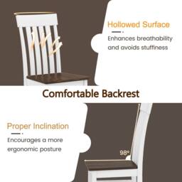 Costway Dining Chairs Set of 2 Dining Room Chairs w/Hollowed Backrests in White - thumbnail 8