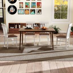 Costway Dining Chairs Set of 2 Dining Room Chairs w/Hollowed Backrests in White - thumbnail 6