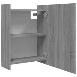 Berkfield Home Practical Bathroom Mirror Cabinet Grey Sonoma 62.5x20.5x64 cm Eng - thumbnail 7