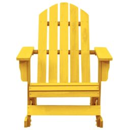 Berkfield Home Garden Adirondack Rocking Chair Solid Fir Wood Yellow - thumbnail 2