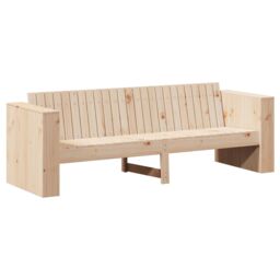 Berkfield Home Garden Sofa 3-Seater Natural Solid Pine wood Medium Durable in Brown - thumbnail 2