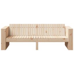 Berkfield Home Garden Sofa 3-Seater Natural Solid Pine wood Medium Durable in Brown - thumbnail 3