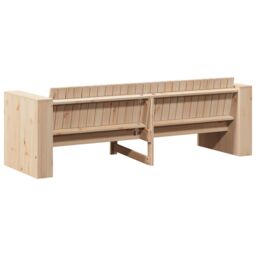 Berkfield Home Garden Sofa 3-Seater Natural Solid Pine wood Medium Durable in Brown - thumbnail 5
