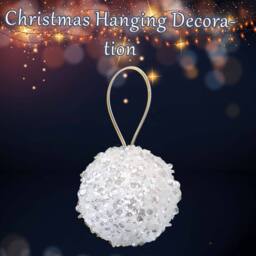 VFM e-Store Christmas Hanging Ball Decoration 13cm x 8cm Gold X 1 - Size: 13 cm x 8 cm - thumbnail 3