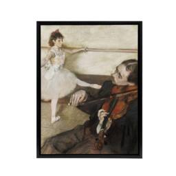 "Artery8 Dance Lesson with Violinist Edgar Degas Vintage Framed Canvas Wall Art in Beige - Size: W12"" x H16""" - thumbnail 1