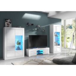 Creative Furniture Arcadia Display Cabinet 140cm - White with Gloss Doors & LED Lights - thumbnail 6