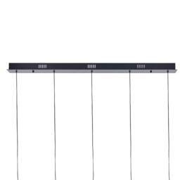 Wyld and Coco 5-Light Pendant Lamp - Iron Finish Multicolour Smoked Glass - thumbnail 6