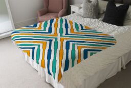 Benjamin Tate Design Ethnic Geometric Figures Blanket in Natural - Size: 120 cm x 150 cm - thumbnail 3