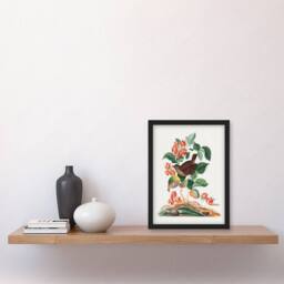 Artery8 Eurasian Wren & Raspberry Plant Bolton Framed Wall Art Print - Size: A4 - thumbnail 2