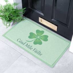 Artsy Mats Cead Mile Failte Indoor/Outdoor Doormat (70x40cm) in Light Green - Size: 40 cm x 70 cm - thumbnail 1