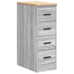 Berkfield Home Durable Garage Storage Cabinet Grey Sonoma 30x51x85 cm Solid Wood Pine - Size: 30 x 51 x 85 cm - thumbnail 3