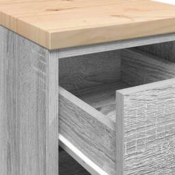 Berkfield Home Durable Garage Storage Cabinet Grey Sonoma 30x51x85 cm Solid Wood Pine - Size: 30 x 51 x 85 cm - thumbnail 9