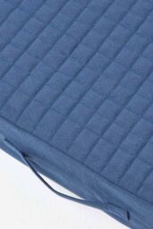 Homescapes Quilted Cotton 2 Seater Orthopaedic Booster Cushion Cover in Navy - thumbnail 6