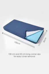 Homescapes Quilted Cotton 2 Seater Orthopaedic Booster Cushion Cover in Navy - thumbnail 4
