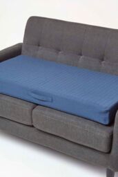 Homescapes Quilted Cotton 2 Seater Orthopaedic Booster Cushion Cover in Navy - thumbnail 2