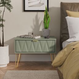 Ready Assembled 2 U Dallas 1 Drawer Wide Side Table (Ready Assembled) in Pale Green
