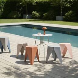 Wyld and Coco Pastel Multicolour Stackable Garden Stools Set of 4 - thumbnail 1