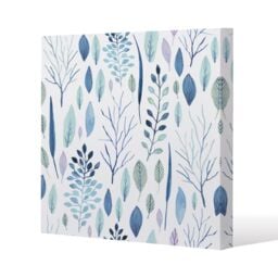 Benjamin Tate Design Winter Branches & Leaves Slim Style Canvas Print 90x90cm in Natural - Size: 90x90 cm - thumbnail 1