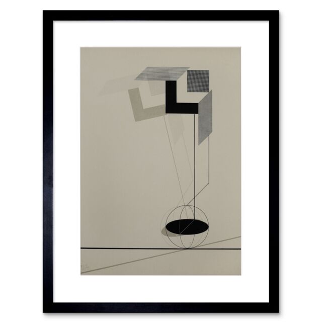 "Artery8 Wall Art Print Lazar El Lissitzky Kestnermappe Proun Rob Artwork Framed 9X7 Inch in Black - Size: W7"" x H9""" - image 1
